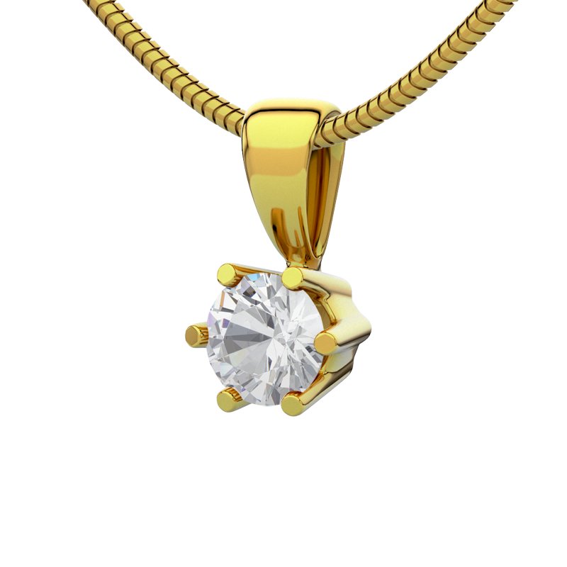 Zirkonia Gelbgoldhalskette Oviedo, Gelbgold 585, von vorn