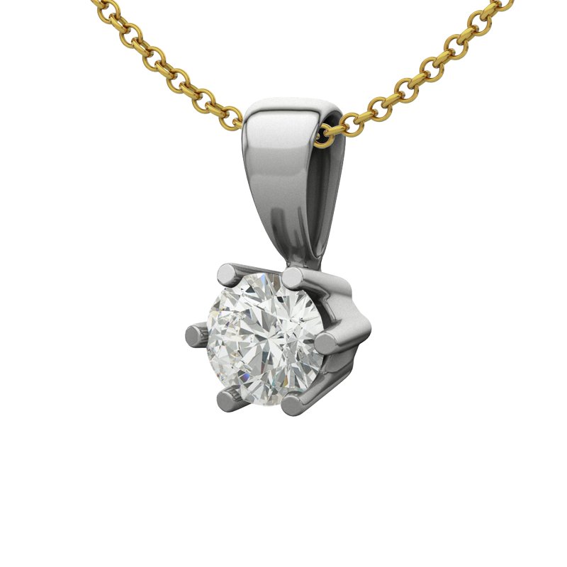 Diamanthalskette Oviedo, Weißgold 585, von vorn