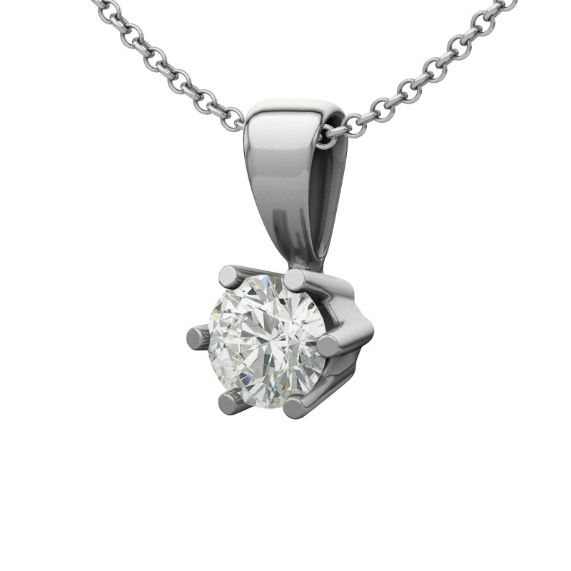 Diamanthalskette Oviedo, Weißgold 585, von vorn