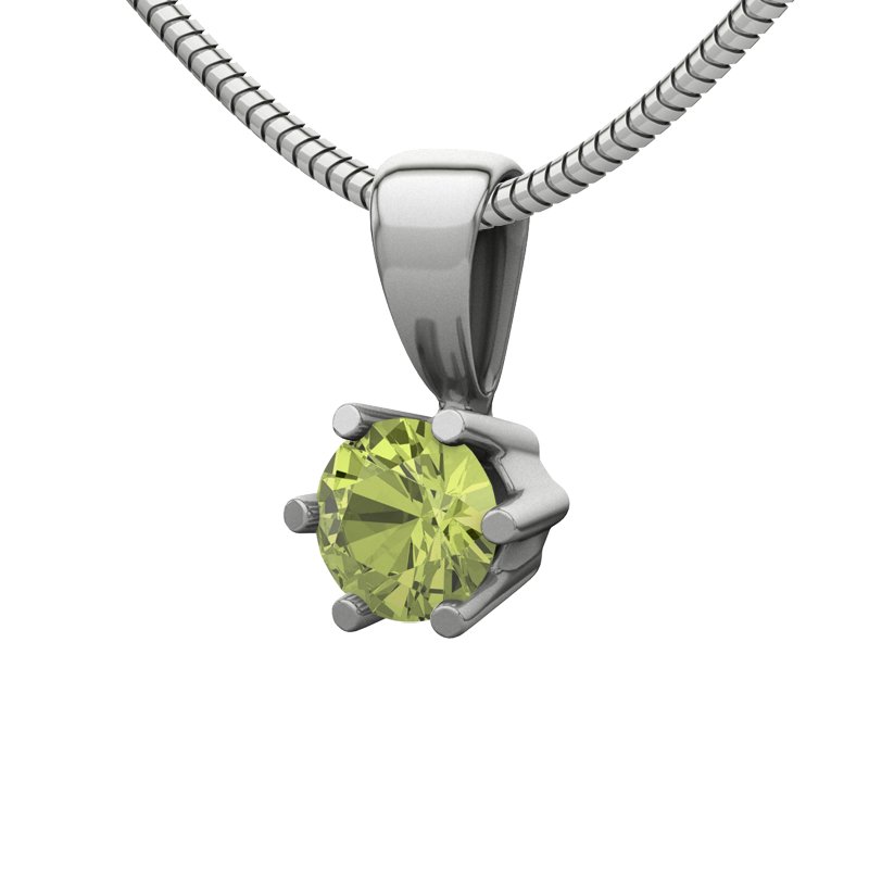 Peridot Weißgoldhalskette Oviedo, Weißgold 585, von vorn