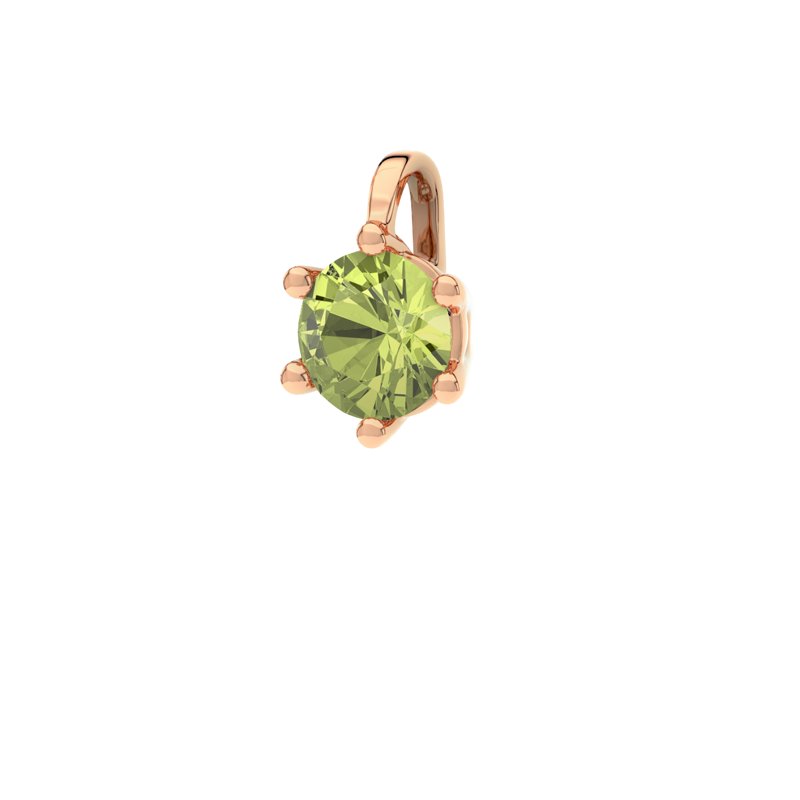 Peridot Rotgoldhalskette Palermo, Rotgold 585, von vorn