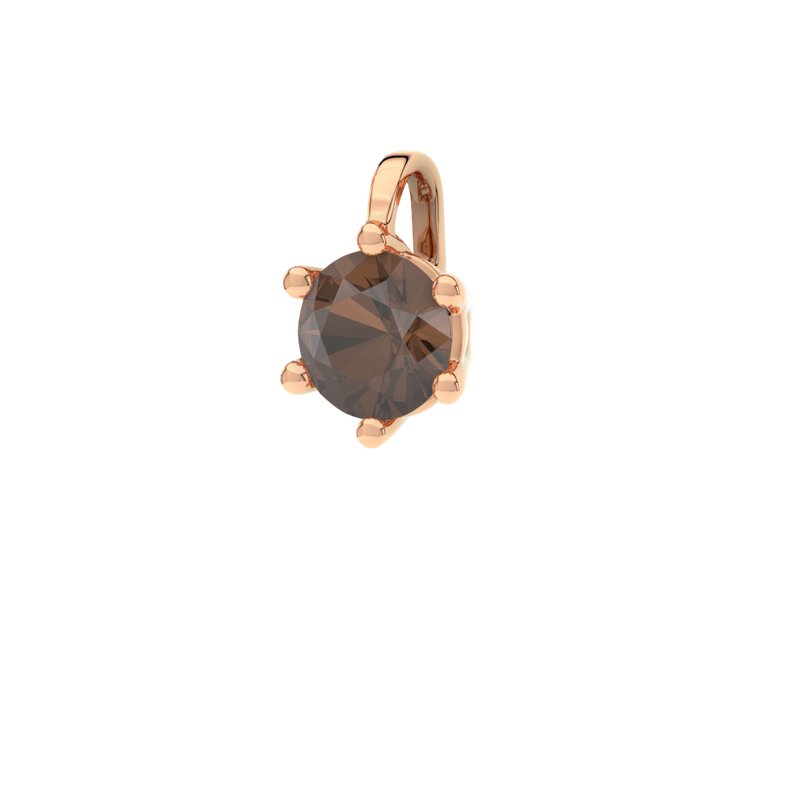 Rauchquarz Rotgoldhalskette Palermo, Rotgold 585, von vorn