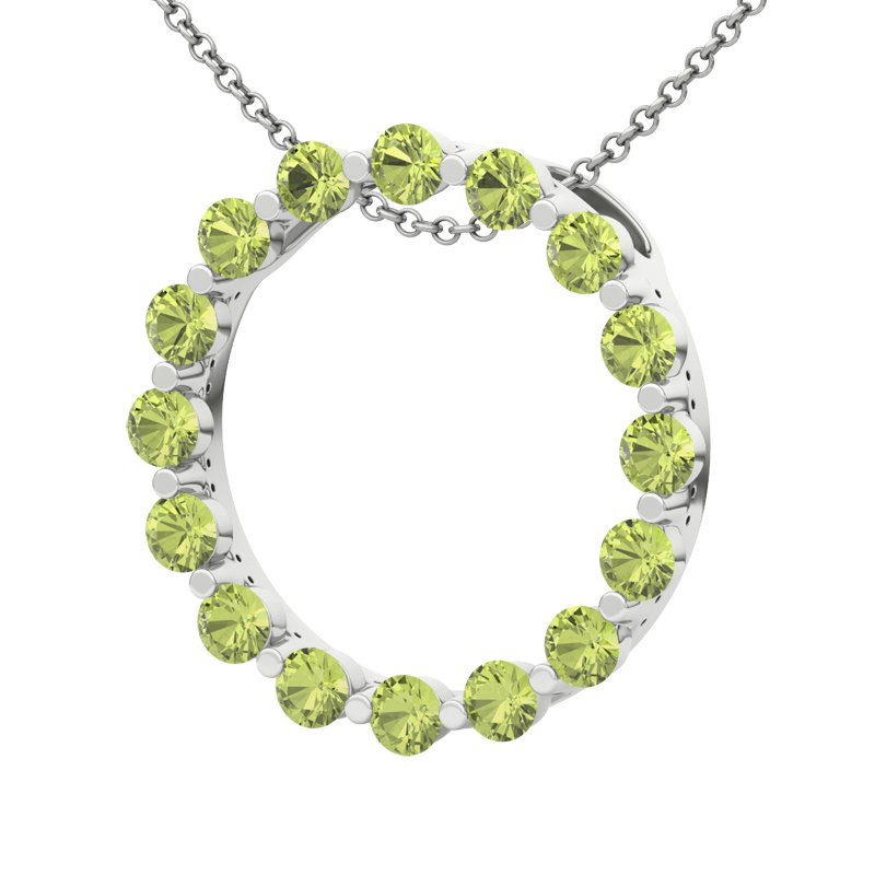 Peridot Sterlingsilberhalskette Pamina, Sterlingsilber 925, von vorn