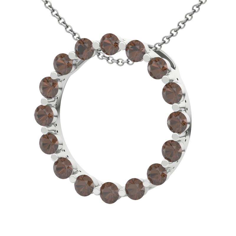 Rauchquarz Sterlingsilberhalskette Pamina, Sterlingsilber 925, von vorn