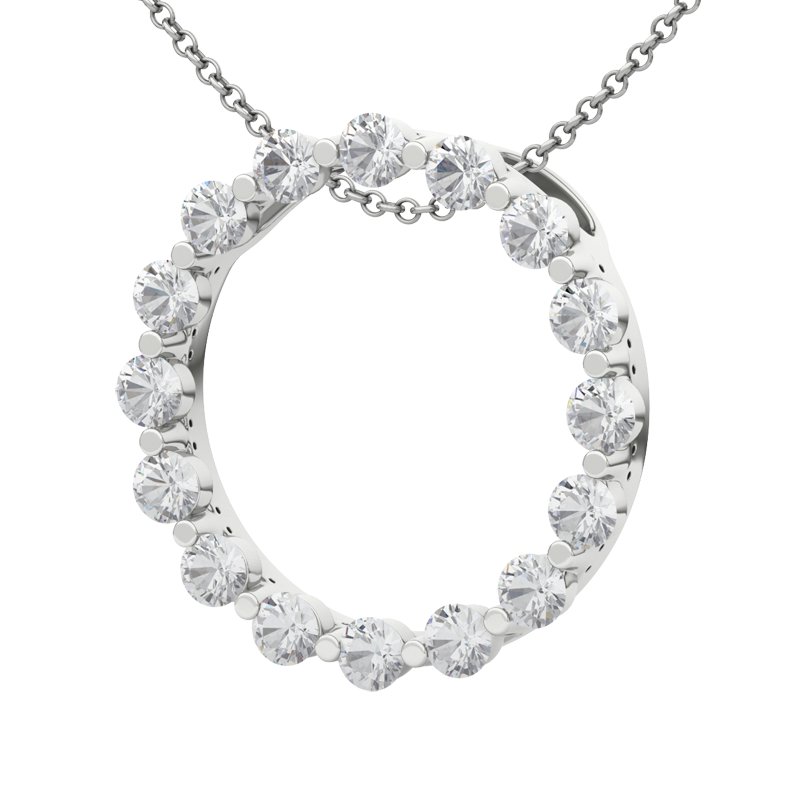 Zirkonia Sterlingsilberhalskette Pamina, Sterlingsilber 925, von vorn