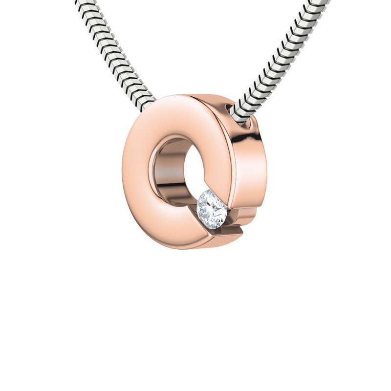 Diamanthalskette Patricia, Rotgold 585, von vorn