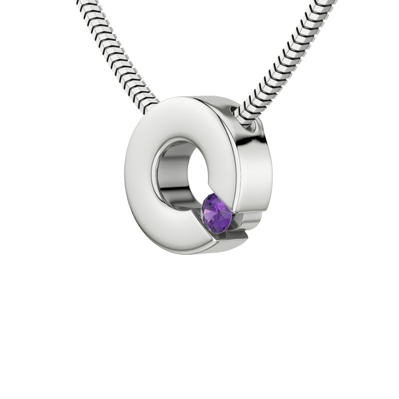 Amethyst Sterlingsilberhalskette Patricia, Sterlingsilber 925, von vorn