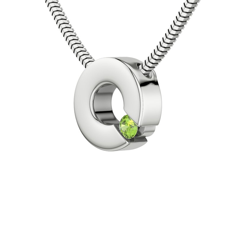 Peridot Sterlingsilberhalskette Patricia, Sterlingsilber 925, von vorn
