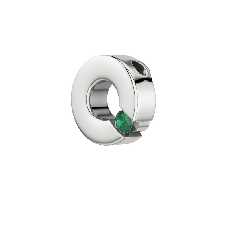 Smaragd Sterlingsilberhalskette Patricia, Sterlingsilber 925, von vorn