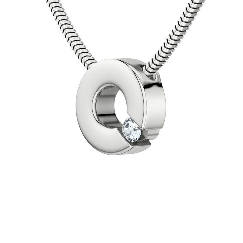 Zirkonia Sterlingsilberhalskette Patricia, Sterlingsilber 925, von vorn