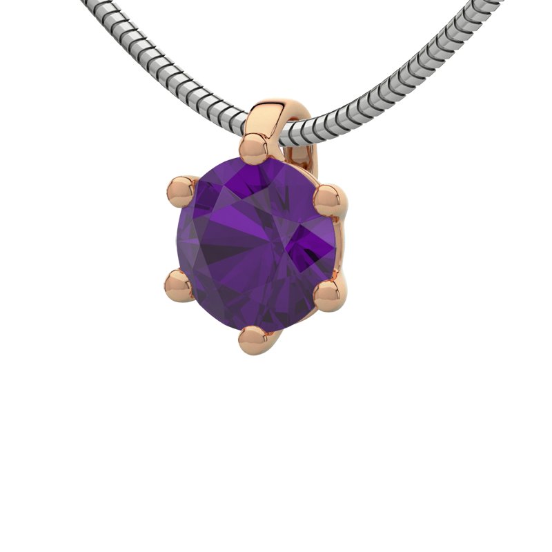 Amethyst Rotgoldhalskette Piacenza, Rotgold 750, von vorn