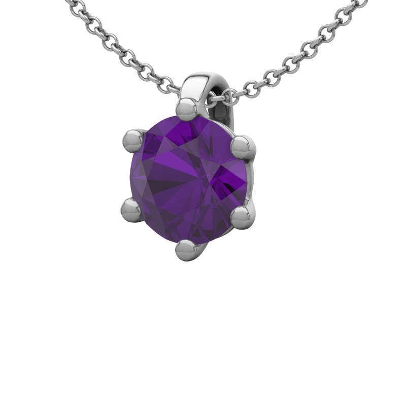 Amethyst Sterlingsilberhalskette Piacenza, Sterlingsilber 925, von vorn