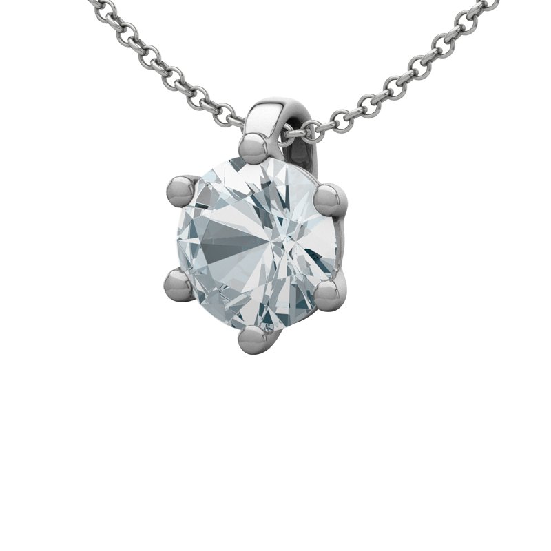 Aquamarin Sterlingsilberhalskette Piacenza, Sterlingsilber 925, von vorn