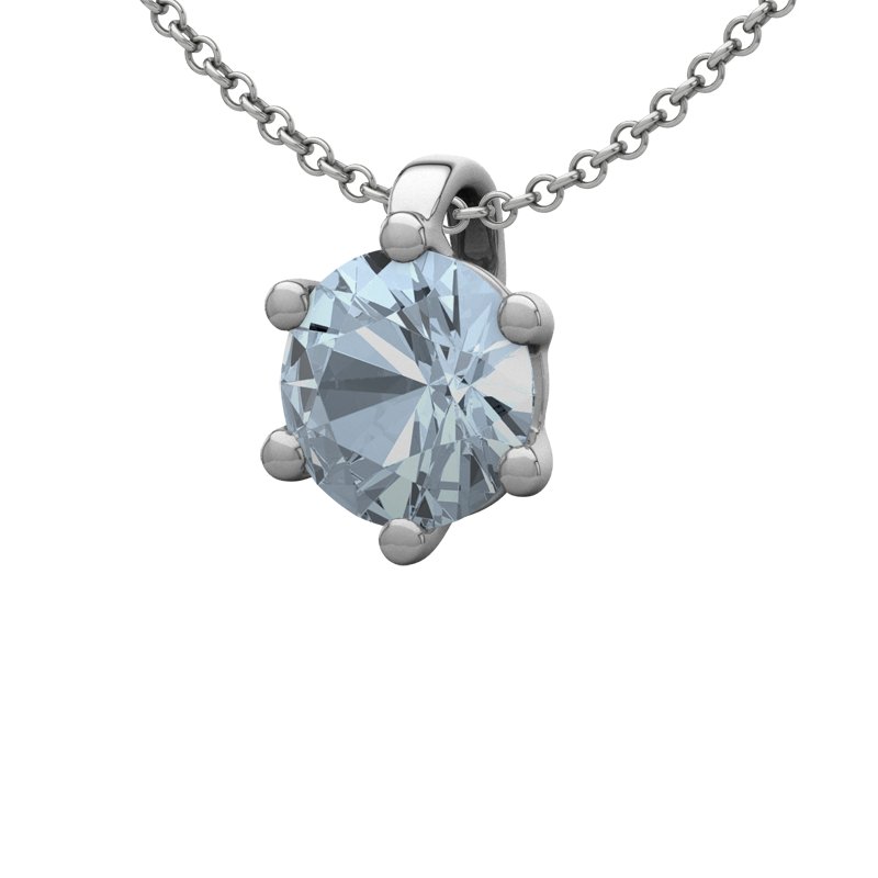 Blauer Topas Sterlingsilberhalskette Piacenza, Sterlingsilber 925, von vorn