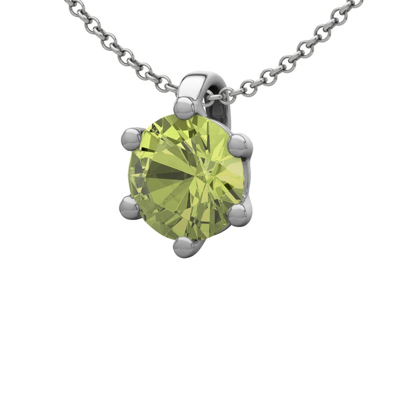 Peridot Sterlingsilberhalskette Piacenza, Sterlingsilber 925, von vorn