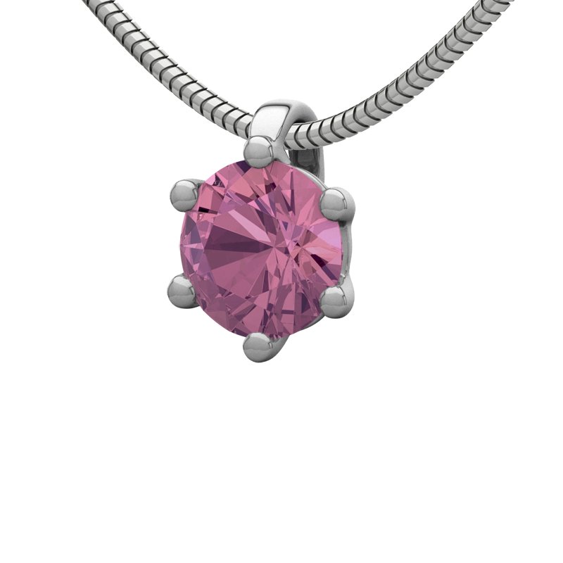 Pinker Turmalin Sterlingsilberhalskette Piacenza, Sterlingsilber 925, von vorn