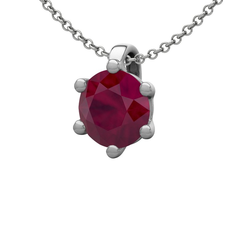 Rubin Sterlingsilberhalskette Piacenza, Sterlingsilber 925, von vorn