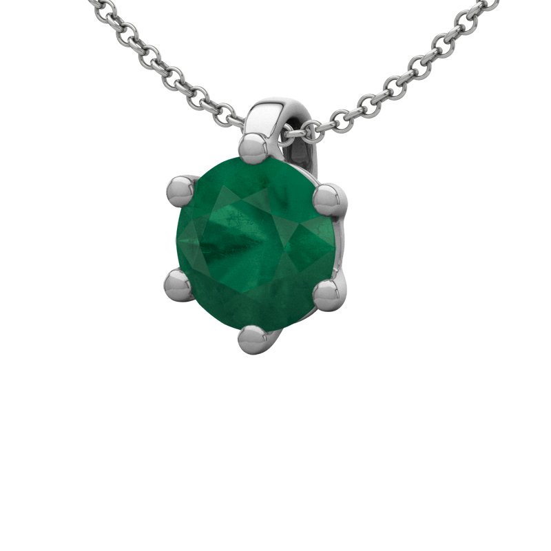 Smaragd Sterlingsilberhalskette Piacenza, Sterlingsilber 925, von vorn