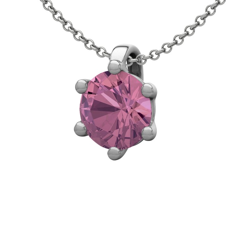 Pinker Turmalin Weißgoldhalskette Piacenza, Weißgold 585, von vorn