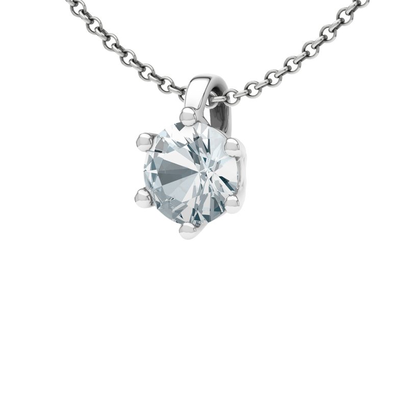 Aquamarin Sterlingsilberhalskette Pisa, Sterlingsilber 925, von vorn