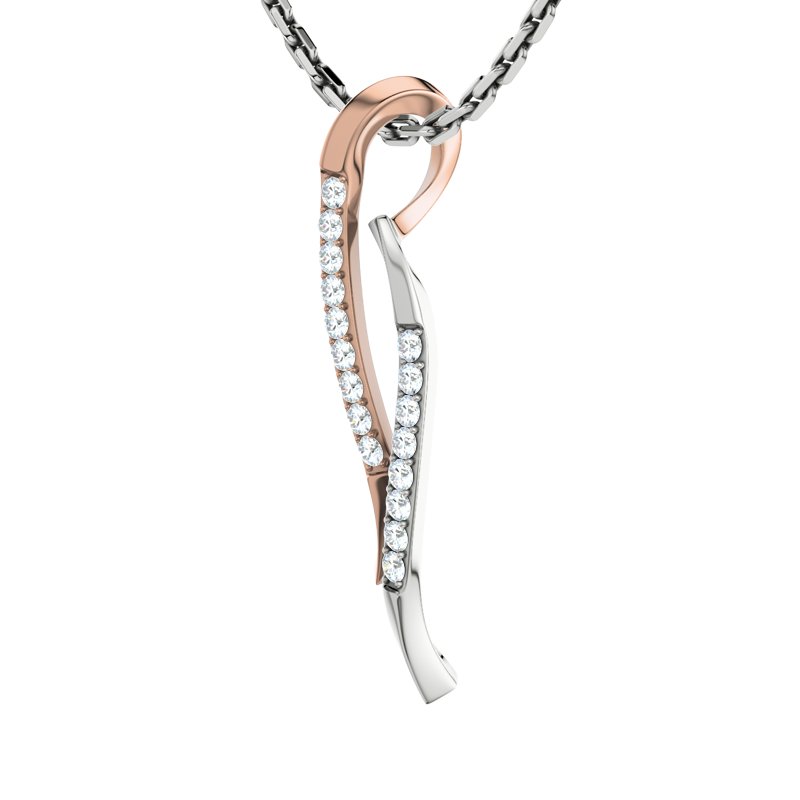 Diamanthalskette Prato, Rotgold 375, von vorn