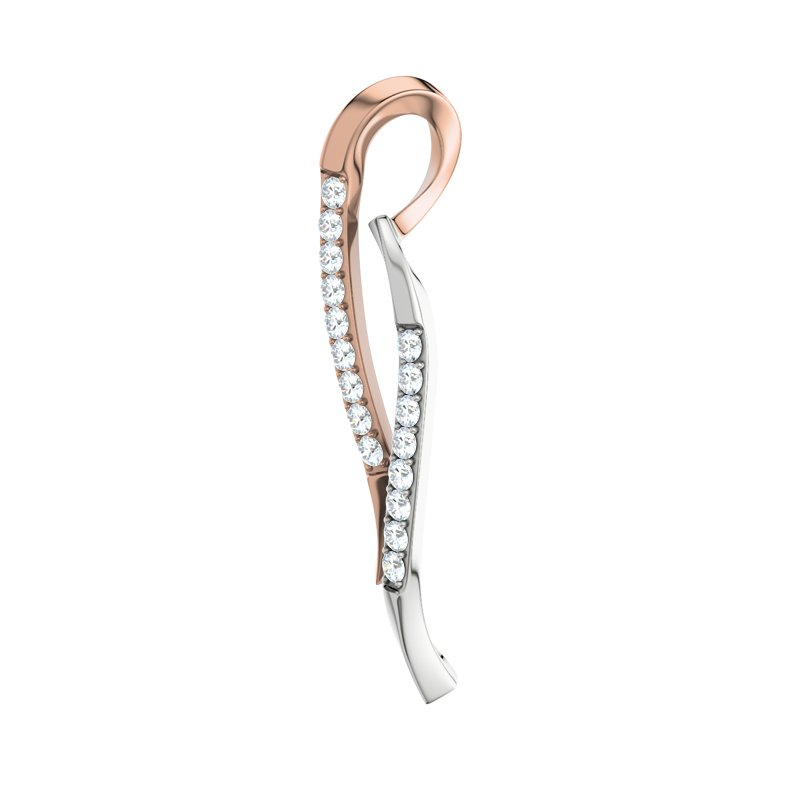 Diamanthalskette Prato, Rotgold 585, von vorn