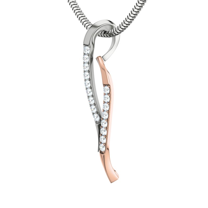 Diamanthalskette Prato, Sterlingsilber 925, von vorn
