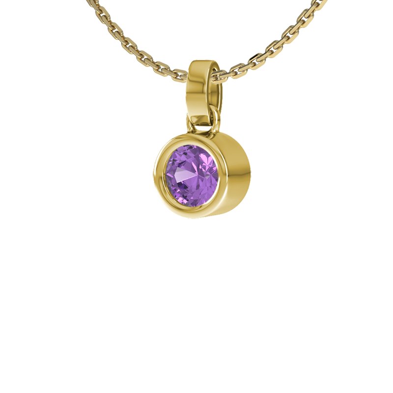 Amethyst Gelbgoldhalskette Puerto Rico, Gelbgold 585, von vorn