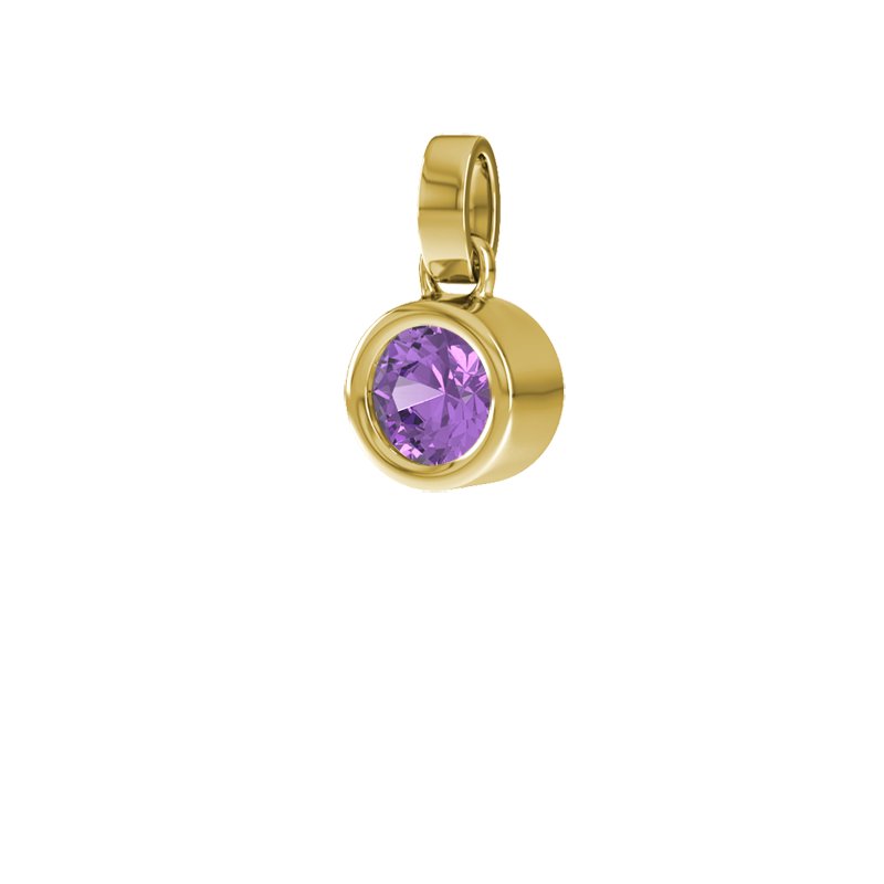 Amethyst Gelbgoldhalskette Puerto Rico, Gelbgold 375, von vorn