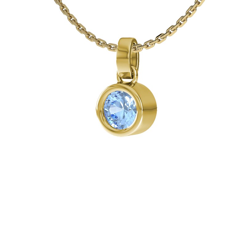 Blauer Topas Gelbgoldhalskette Puerto Rico, Gelbgold 585, von vorn
