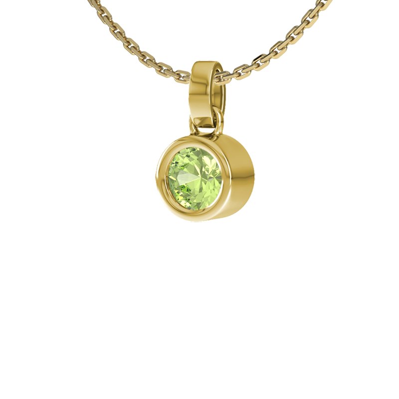 Peridot Gelbgoldhalskette Puerto Rico, Gelbgold 585, von vorn