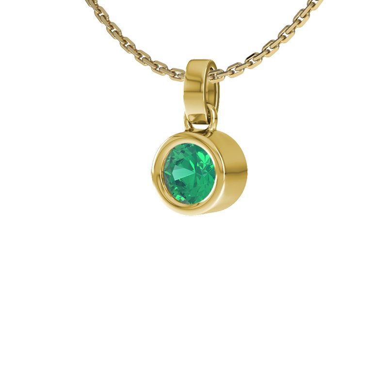 Smaragd Gelbgoldhalskette Puerto Rico, Gelbgold 585, von vorn