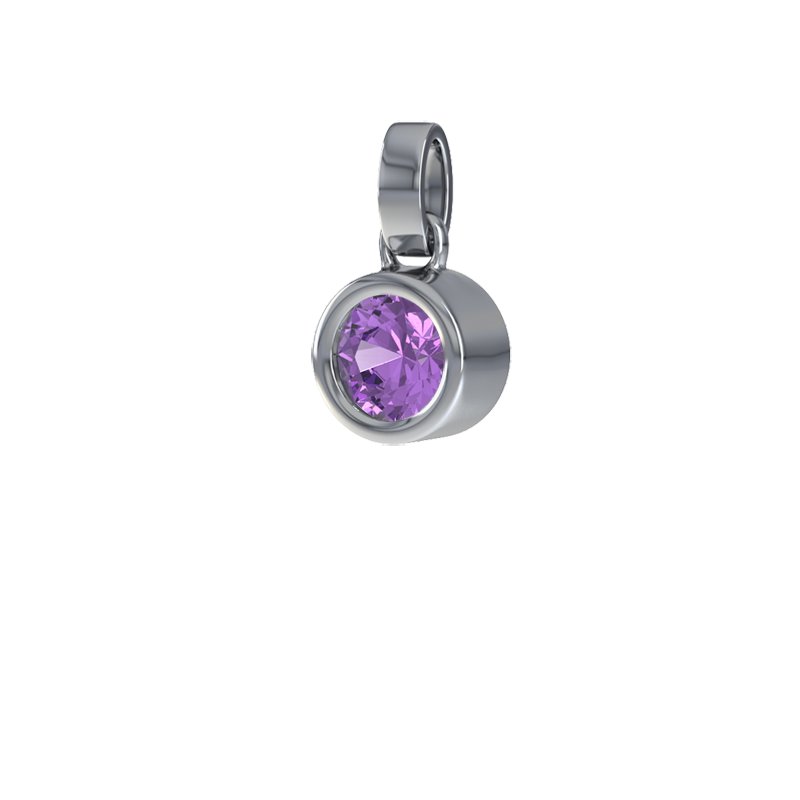 Amethyst Weißgoldhalskette Puerto Rico, Weißgold 375, von vorn