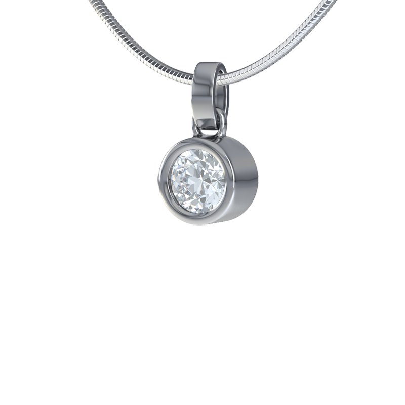 Diamanthalskette Puerto Rico, Weißgold 750, von vorn