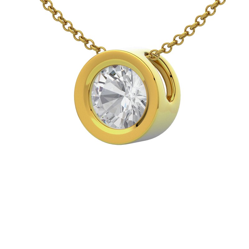 Zirkonia Gelbgoldhalskette Rayong, Gelbgold 585, von vorn