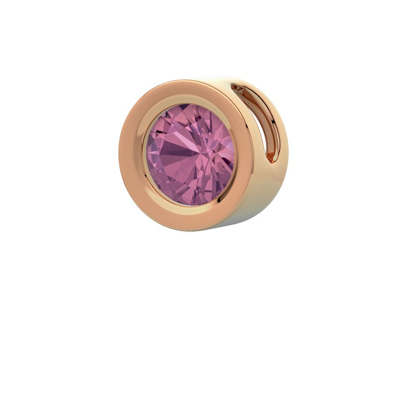 Pinker Turmalin Rotgoldhalskette Rayong, Rotgold 585, von vorn