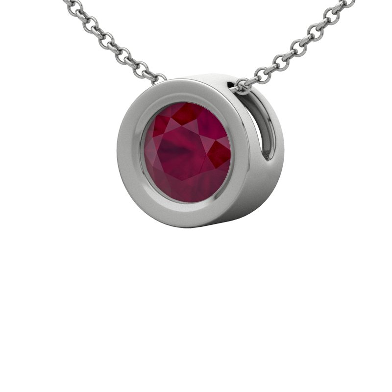 Rubin Sterlingsilberhalskette Rayong, Sterlingsilber 925, von vorn