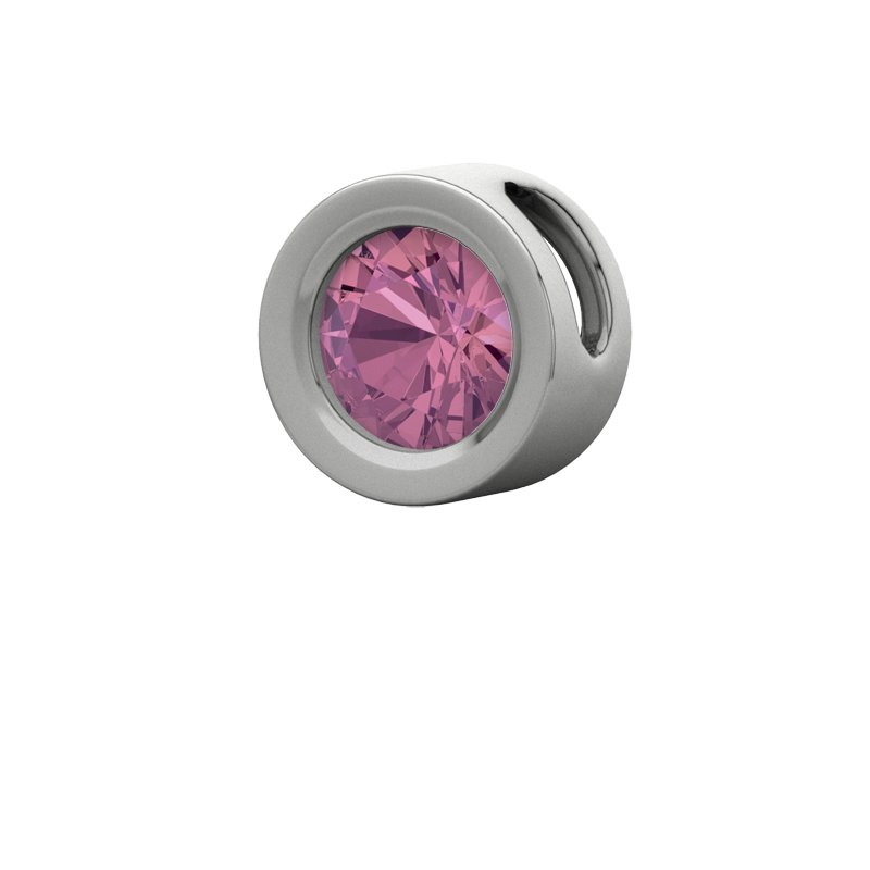 Pinker Turmalin Weißgoldhalskette Rayong, Weißgold 585, von vorn