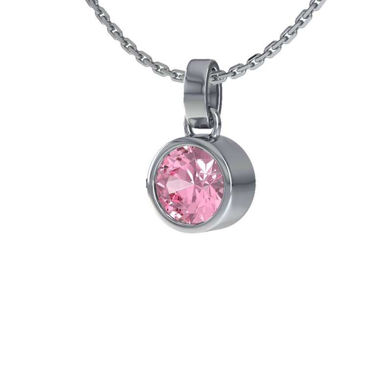 Pinker Turmalin Weißgoldhalskette Sahara, Weißgold 585, von vorn