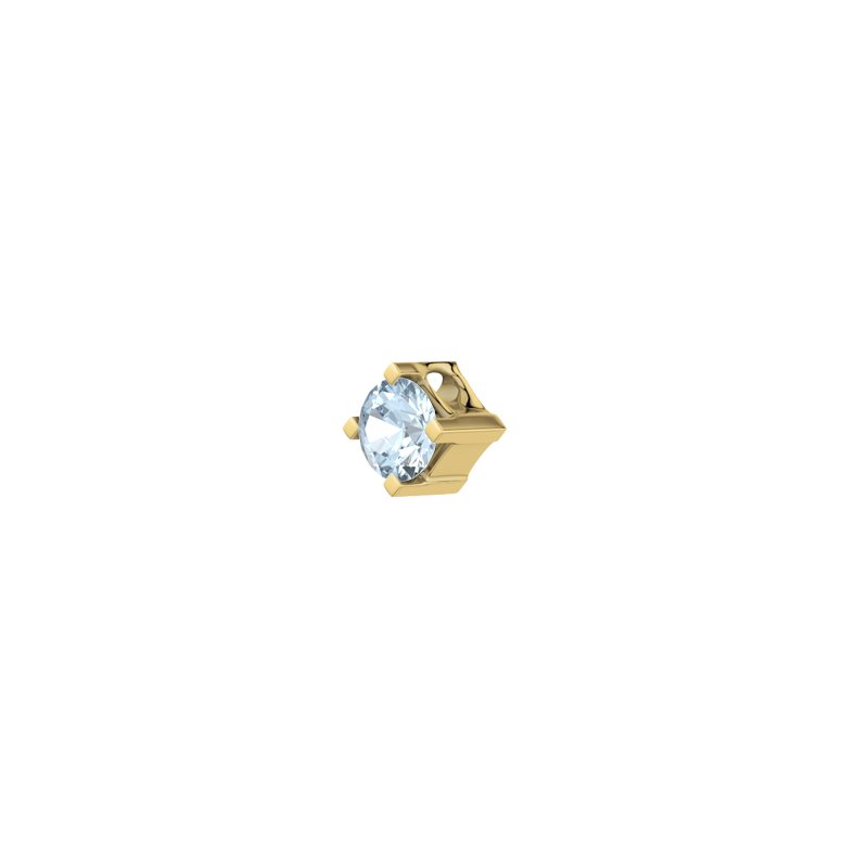 Aquamarin Gelbgoldhalskette San Diego, Gelbgold 750, von vorn