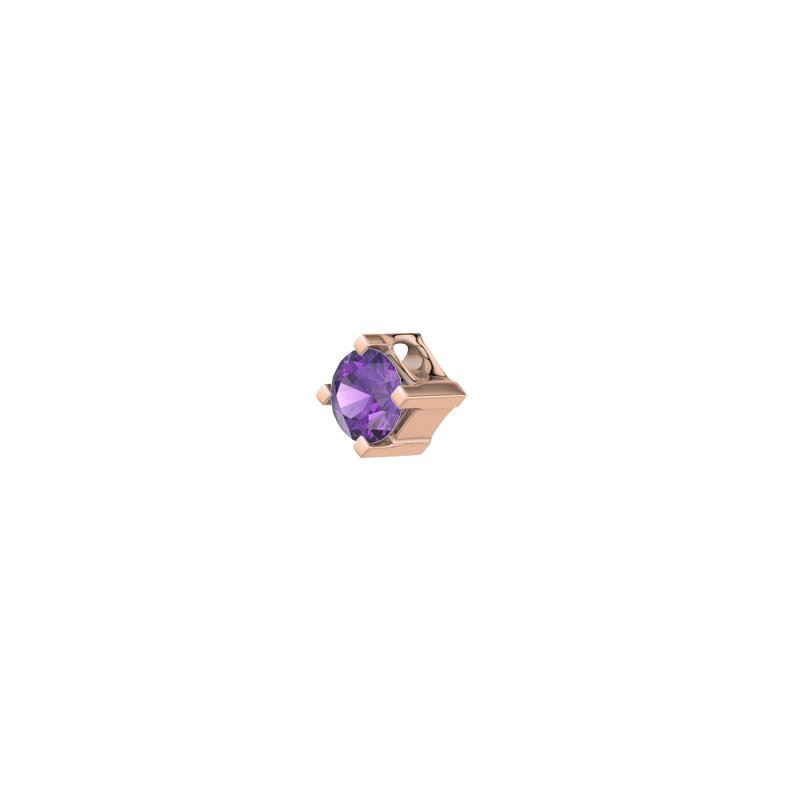 Amethyst Rotgoldhalskette San Diego, Rotgold 750, von vorn