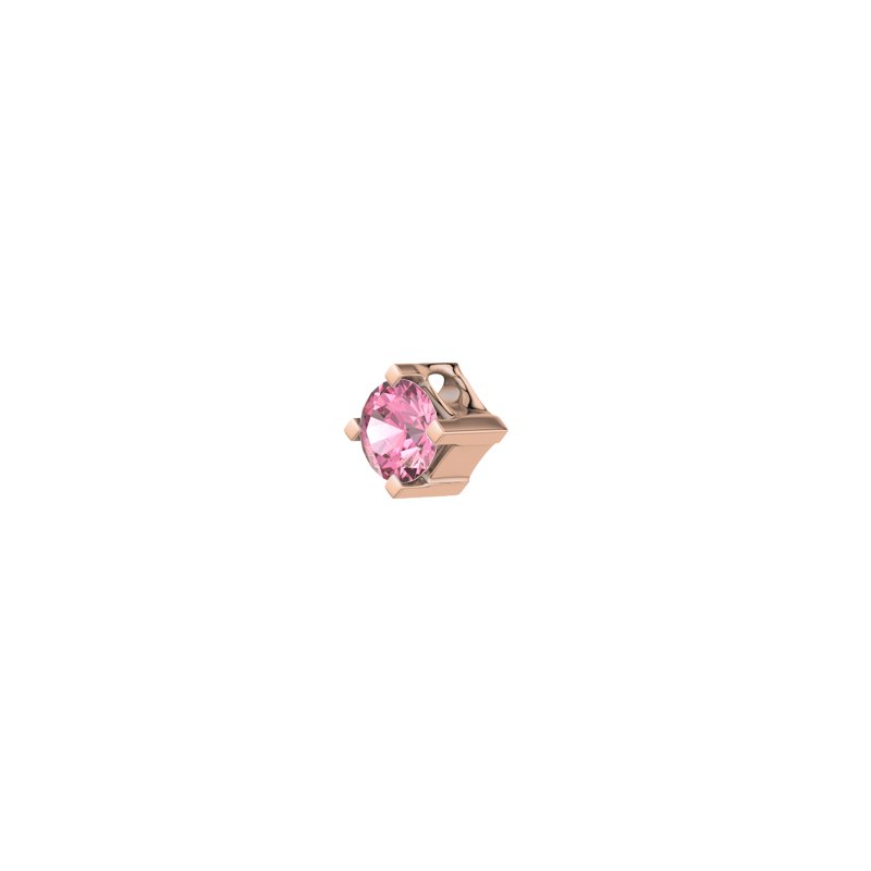 Pinker Turmalin Rotgoldhalskette San Diego, Rotgold 585, von vorn