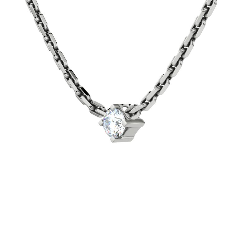 Diamanthalskette San Diego, Sterlingsilber 925, von vorn