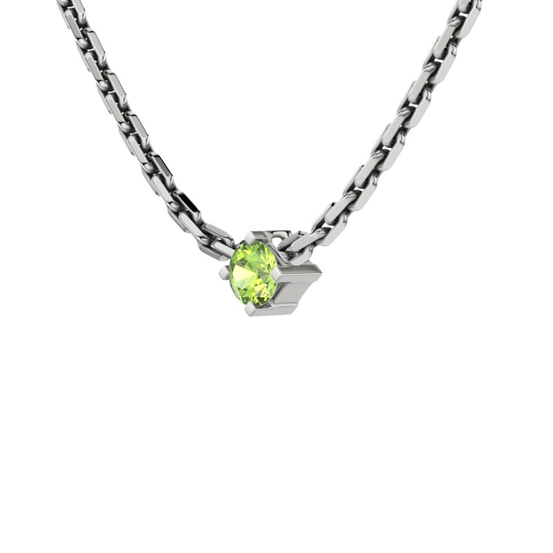 Peridot Sterlingsilberhalskette San Diego, Sterlingsilber 925, von vorn