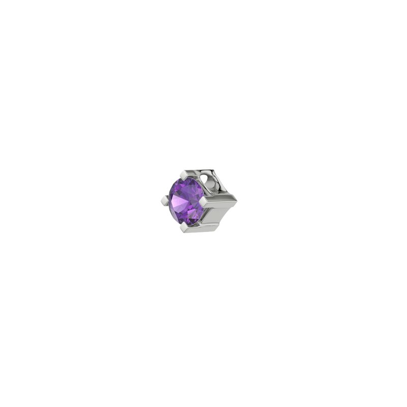 Amethyst Weißgoldhalskette San Diego, Weißgold 750, von vorn