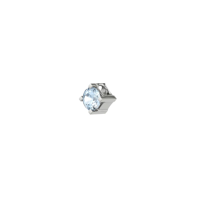 Aquamarin Weißgoldhalskette San Diego, Weißgold 750, von vorn