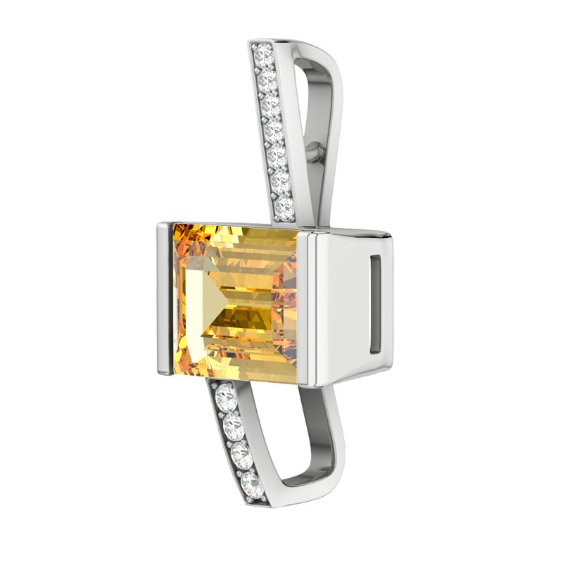 Citrin Sterlingsilberhalskette San Salvador, Sterlingsilber 925, von vorn