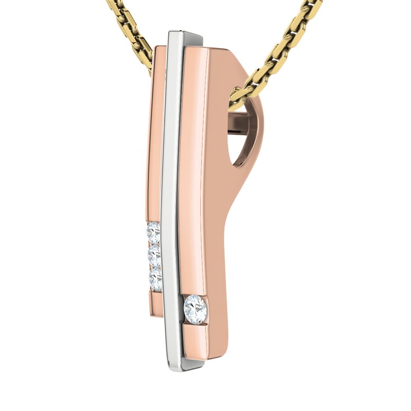Diamanthalskette Saragossa, Rotgold 585, von vorn