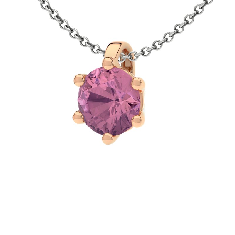 Pinker Turmalin Rotgoldhalskette Sassari, Rotgold 585, von vorn