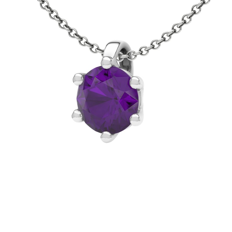 Amethyst Sterlingsilberhalskette Sassari, Sterlingsilber 925, von vorn